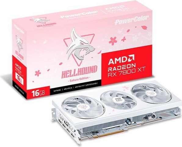 Купить PowerColor Hellhound Radeon RX 7800 XT Sakura - Radeon RX 7800 XT - 16 GB - GDDR6 - 256 Bit - 7680 x 4320 Pixel - PCI Express 4.0 (RX7800XT 16G-L/OC/SAKURA) в магазине wardena.ru