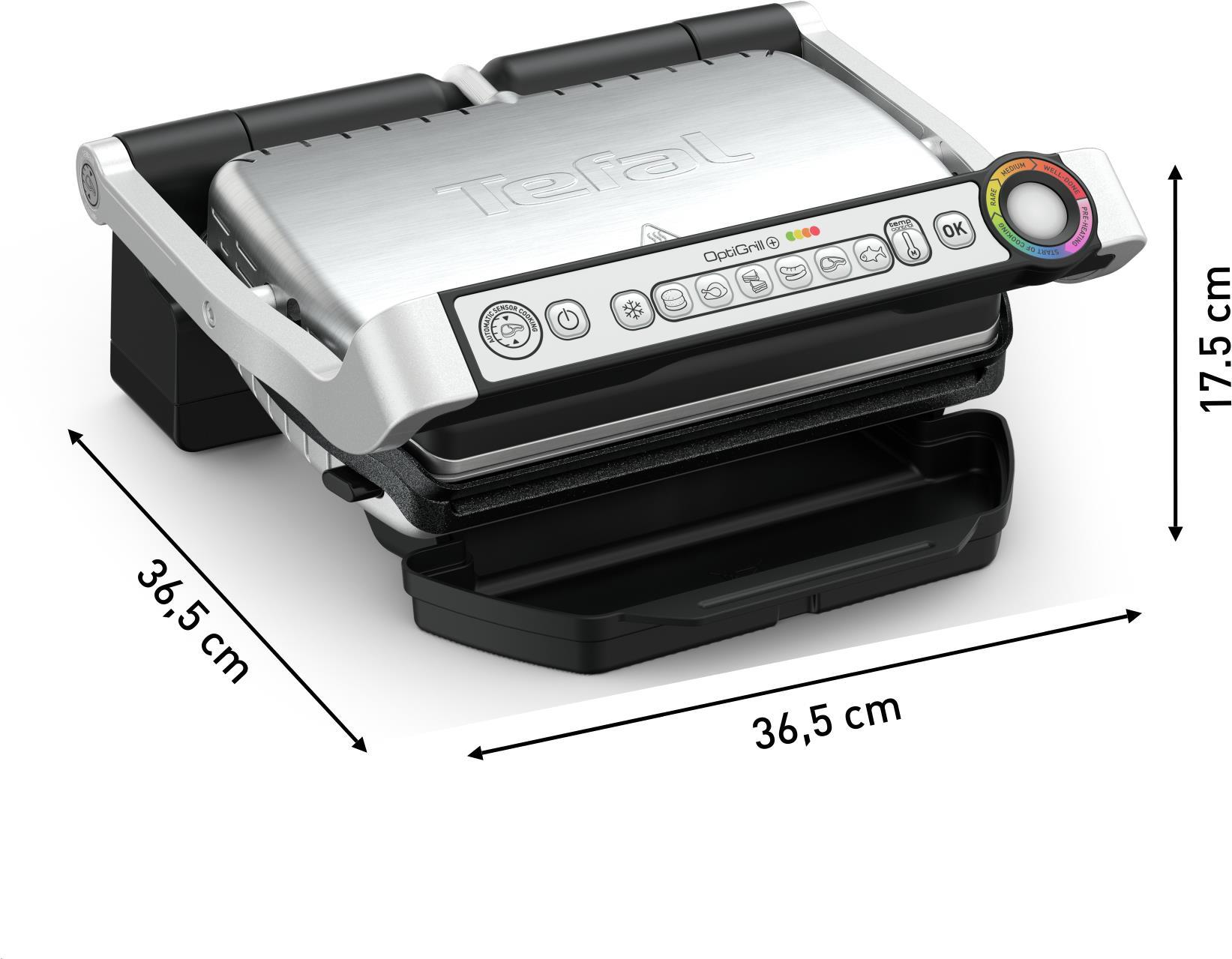 Купить Tefal OptiGrill + Optigrill+ Snacking&Baking GC714D - Edelstahl - Rechteckig - 600 cm² - Aluminium - Thermoplast - Fertig - Temperatur (GC714D) в магазине wardena.ru
