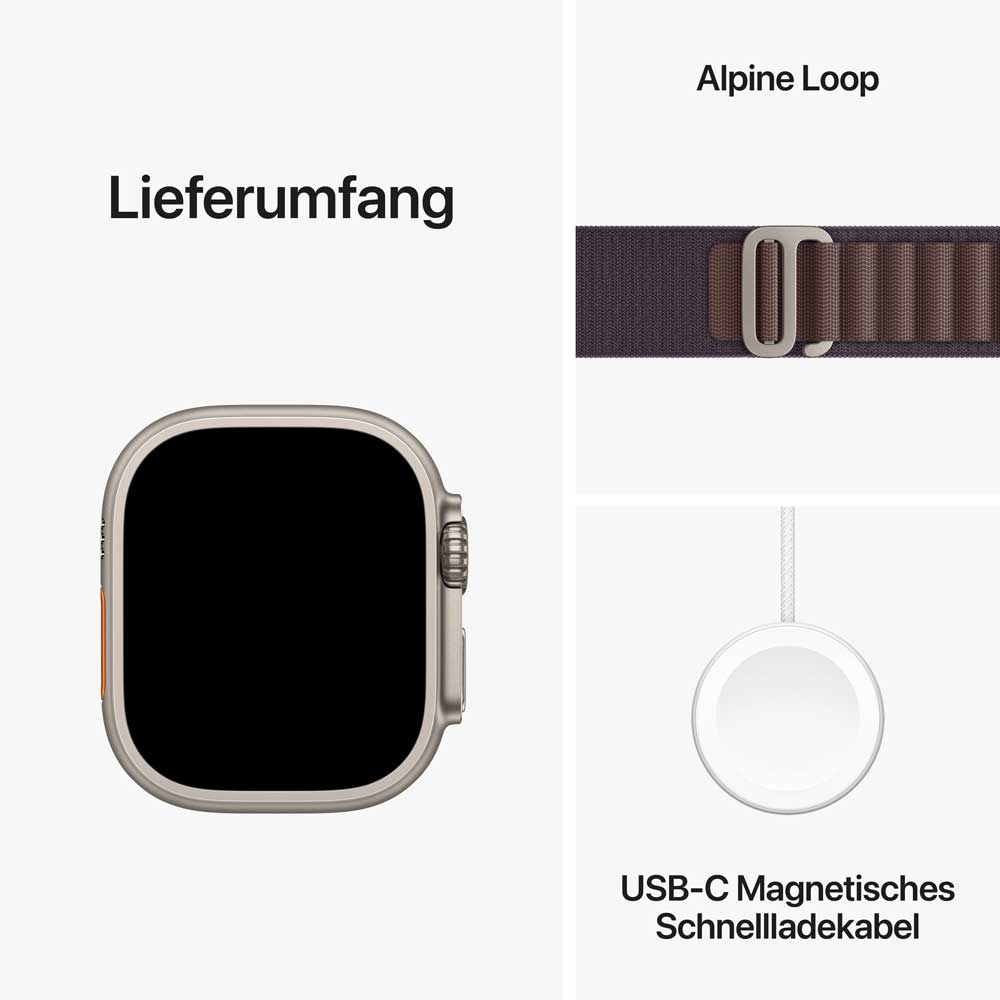 Купить AppleWatch Ultra 2 Titanium Cellular 49mm (Alpine Loop indigo) Large (MREW3FD/A) в магазине wardena.ru
