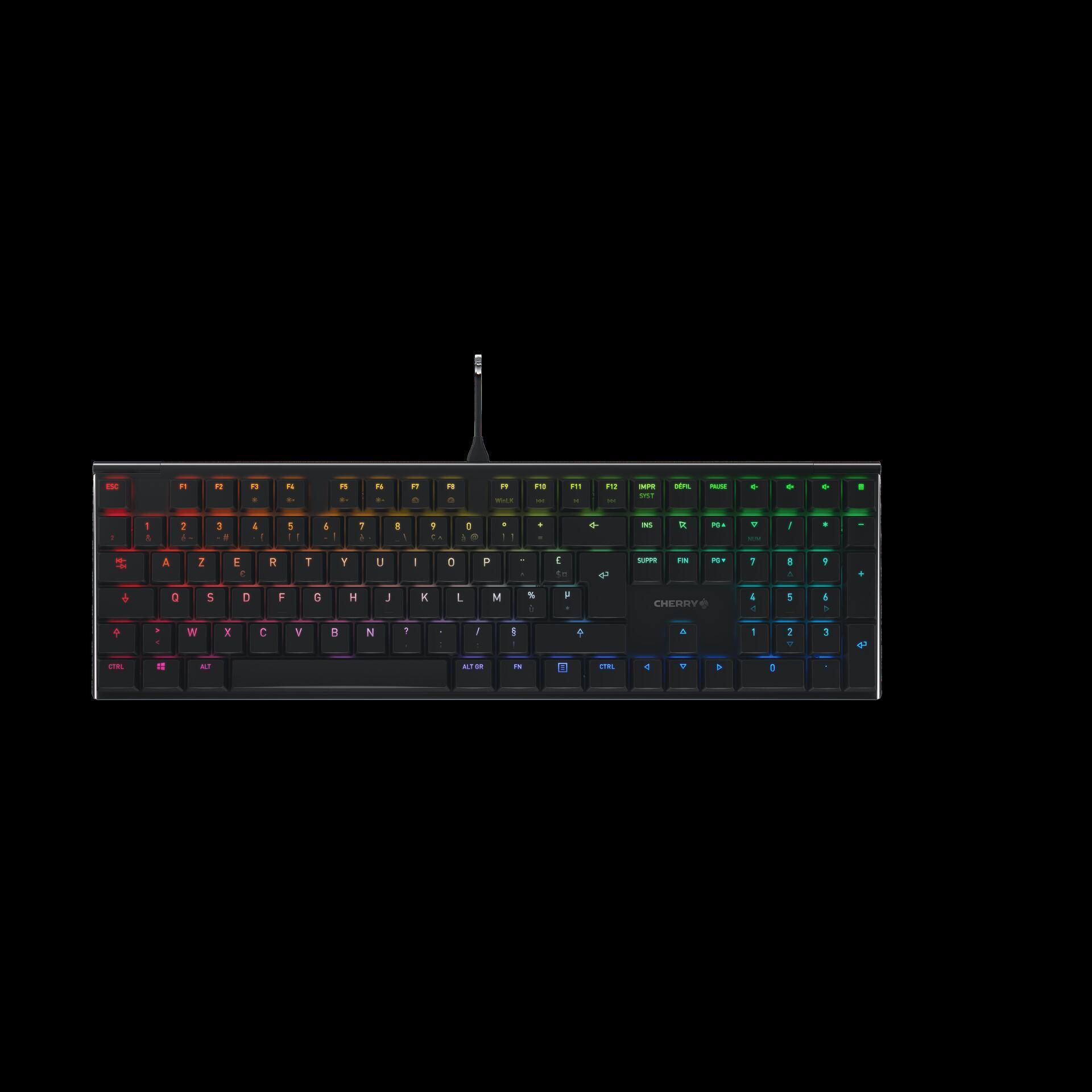 Купить CHERRY MX 10.0N RGB - Tastatur - Hintergrundbeleuchtung - USB - Französisch - Tastenschalter: CHERRY MX Low Profile RGB Speed - Schwarz (G8A-25010LVBFR-2) в магазине wardena.ru