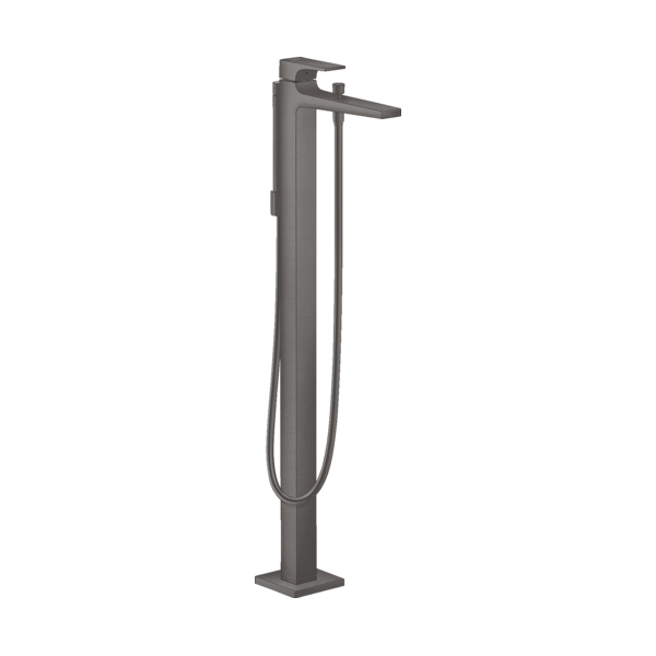 Купить Hansgrohe Metropol Смеситель для ванны однорычажный напольный с рычаговой рукояткой хром-черный матовый 32532340 в магазине wardena.ru