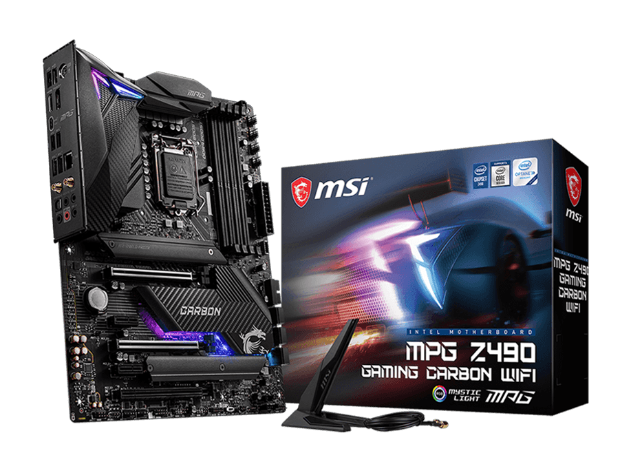 Купить MSI MPG Z490 GAMING CARBON WIFI - Motherboard - ATX - LGA1200-Sockel - Z490 Chipsatz - USB-C Gen2, USB 3.2 Gen 1, USB 3.2 Gen 2, USB-C Gen 2x2 - 2.5 Gigabit LAN, Wi-Fi 6, Bluetooth - Onboard-Grafik (CPU erforderlich) - H (7C73-001R) в магазине wardena.ru
