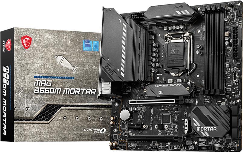Купить MSI MAG B560M MORTAR - Motherboard - micro ATX - LGA1200-Sockel - B560 - USB-C Gen2, USB 3.2 Gen 1, USB-C Gen 2x2 - 2.5 Gigabit LAN - Onboard-Grafik (CPU erforderlich) - HD Audio (8-Kanal) (7D17-002R) в магазине wardena.ru