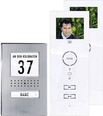 Купить m-e modern-electronics Video-Türsprechanlage Kabelgebunden Komplett-Set 1 Familienhaus Edelstahl, Weiß в магазине wardena.ru