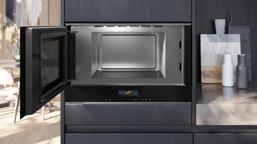 Купить Siemens iQ700 BF722L1B1 Mikrowelle Integriert Solo-Mikrowelle 21 l 900 W Schwarz (BF722L1B1) в магазине wardena.ru