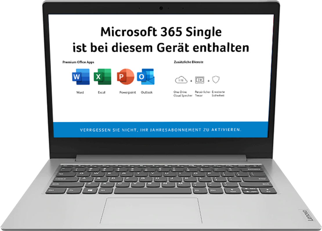 Купить Lenovo IdeaPad 1 14IGL05 81VU - Celeron N4020 / 1.1 GHz - Win 11 Home in S mode - UHD Graphics 600 - 4 GB RAM - 128 GB SSD NVMe - 35.6 cm (14") IPS 1920 x 1080 (Full HD) - Wi-Fi 5 - Platinum Grey - kbd: Deutsch (81VU00A4GE) в магазине wardena.ru