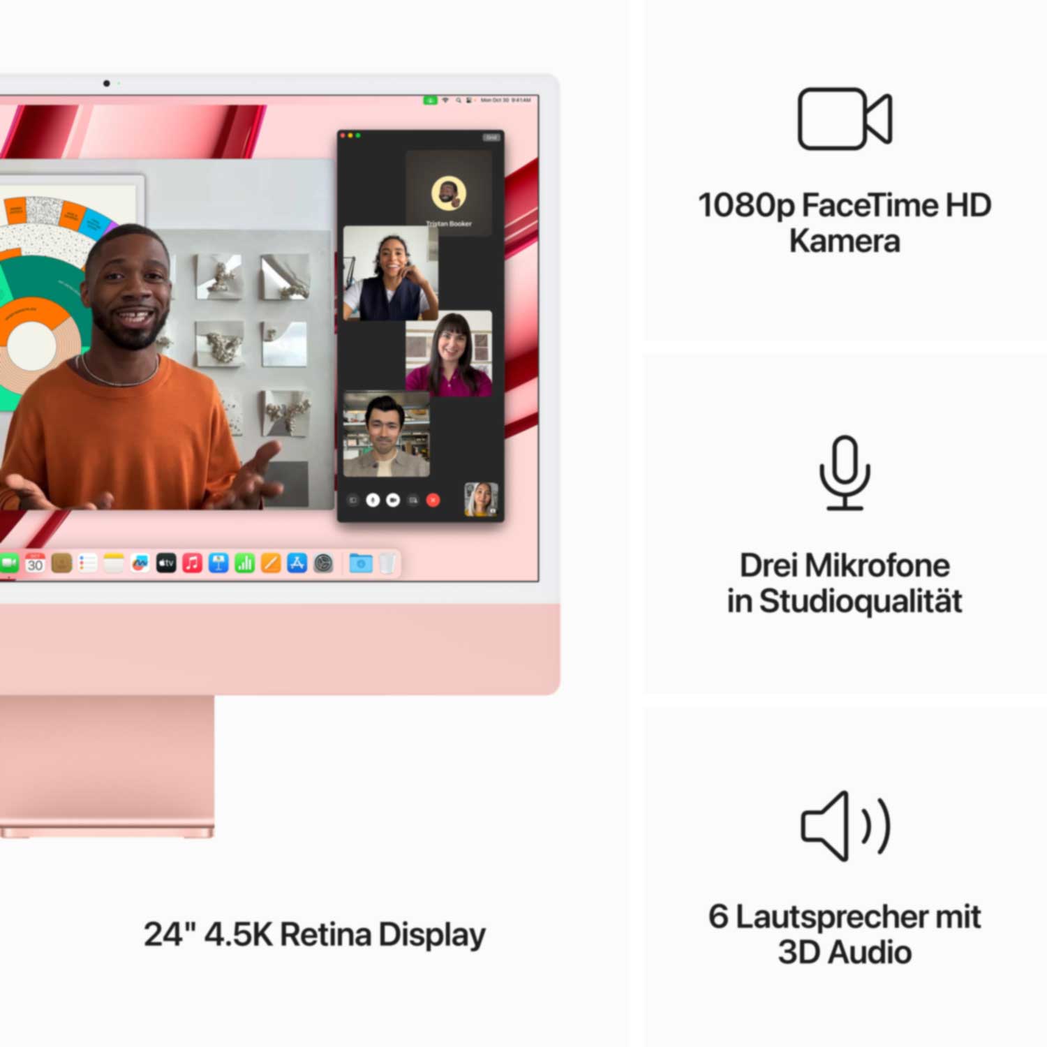 Купить Apple iMac 61cm(24‘‘) M3 10-Core 256GB rose (MQRT3D/A) в магазине wardena.ru