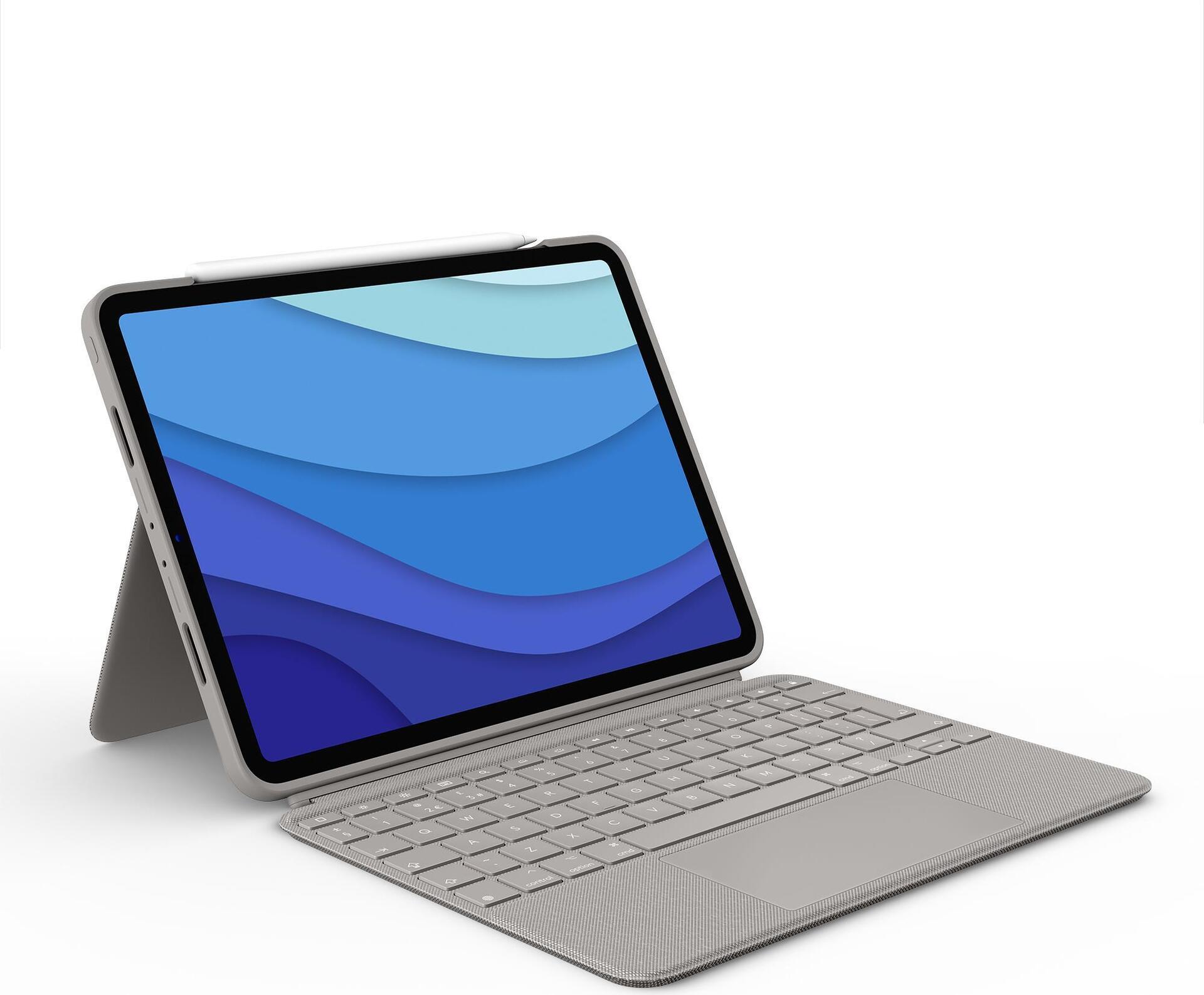 Купить Logitech Combo Touch - Tastatur und Foliohülle - mit Trackpad - hintergrundbeleuchtet - Apple Smart connector - AZERTY - Französisch - Sand - für Apple 27,90cm (11")  iPad Pro (1. Generation, 2. Generation, 3. Generation (920-010168) в магазине wardena.ru