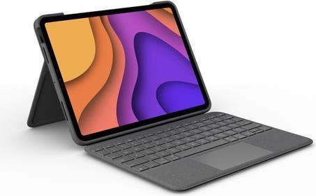 Купить Logitech Folio Touch - Tastatur und Foliohülle - mit Trackpad - hinterleuchtet - Apple Smart connector - QWERTY - Spanisch - Oxford Gray - für Apple 10.9"  iPad Air (4. Generation) (920-009964) в магазине wardena.ru