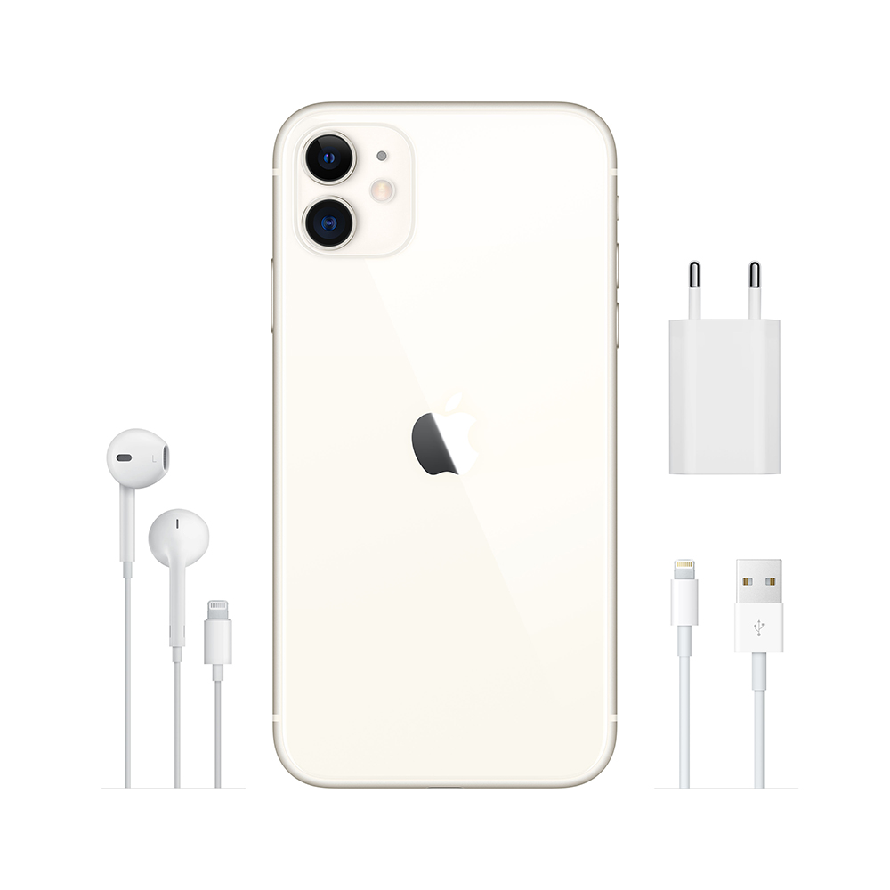 Купить Apple iPhone 11 - Smartphone - Dual-SIM - 4G Gigabit Class LTE - 64 GB - GSM - 6.1" - 1792 x 828 Pixel (326 ppi (Pixel pro" )) - Liquid Retina HD display (12 MP Vorderkamera) - 2 x Rückkamera - weiß (MWLU2ZD/A) в магазине wardena.ru