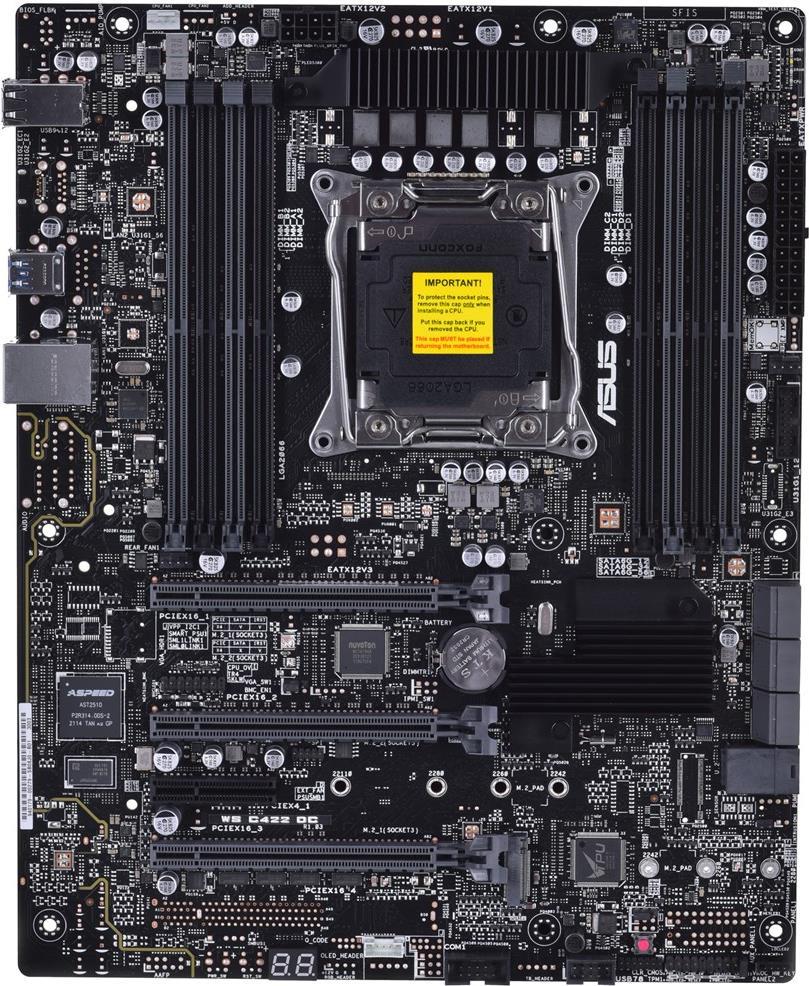 Купить ASUS WS C422 PRO/SE Workstation Mainboard (ATX, Intel W-2100 / W-2200 Serie, LGA 2066, 8x DDR4 2666 MHz, PCIe 3.0, SATA, U.2, M.2, NVME, SATA, Dual LAN, BMC)  (90SB08J0-M0XBN1) в магазине wardena.ru