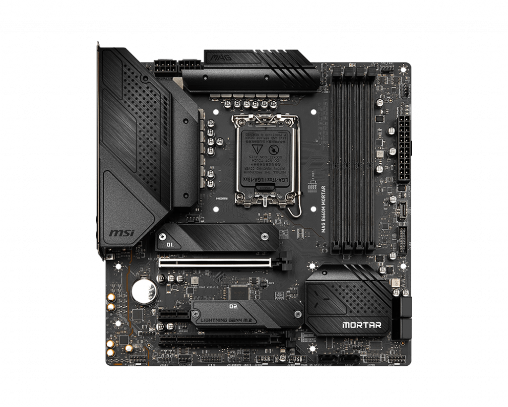 Купить MSI MAG B660M MORTAR - Motherboard - micro ATX - LGA1700-Sockel - B660 Chipsatz - USB-C Gen2, USB 3.2 Gen 1, USB 3.2 Gen 2, USB-C Gen 2x2 - 2.5 Gigabit LAN - Onboard-Grafik (CPU erforderlich) - HD Audio (8-Kanal) (7D42-013R) в магазине wardena.ru