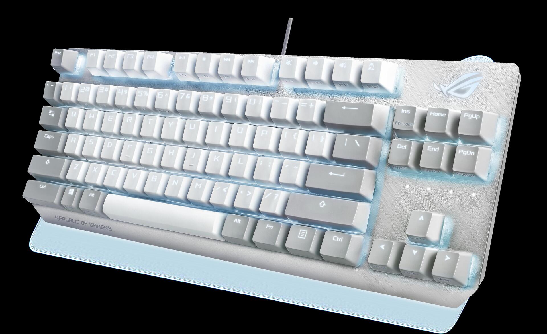 Купить ASUS ROG Strix Scope NX TKL Moonlight White Tastatur USB Französisch Weiß (90MP02B6-BKFA00) в магазине wardena.ru