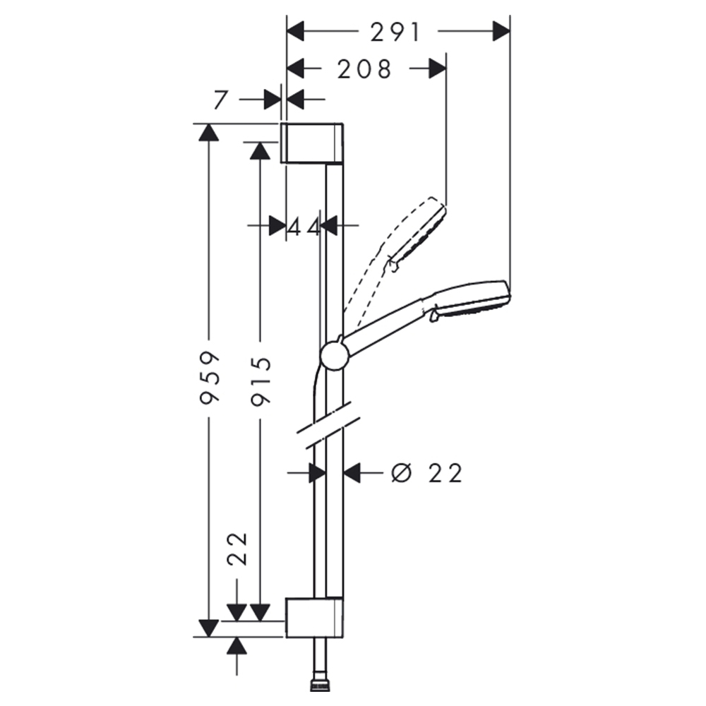 Купить Hansgrohe Crometta 100 Multi 90 см душевой гарнитур хром 26656400 в магазине wardena.ru