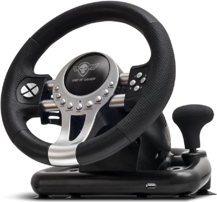 Купить Spirit of Gamer Race Wheel Pro 2 Schwarz - Silber USB Lenkrad + Pedale Digital PC - PlayStation 4 - Playstation 3 - Xbox One (SOG-RWP2) в магазине wardena.ru