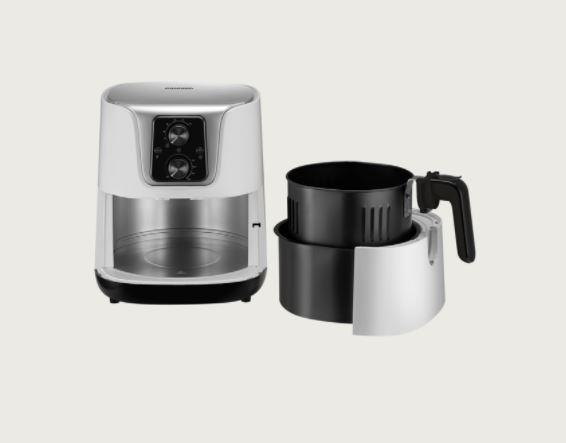 Купить Grundig FRY 6840 Einzelbild 3 l Eigenständig 1300 W Heißluftfritteuse Schwarz - Weiß (GMS3490) в магазине wardena.ru