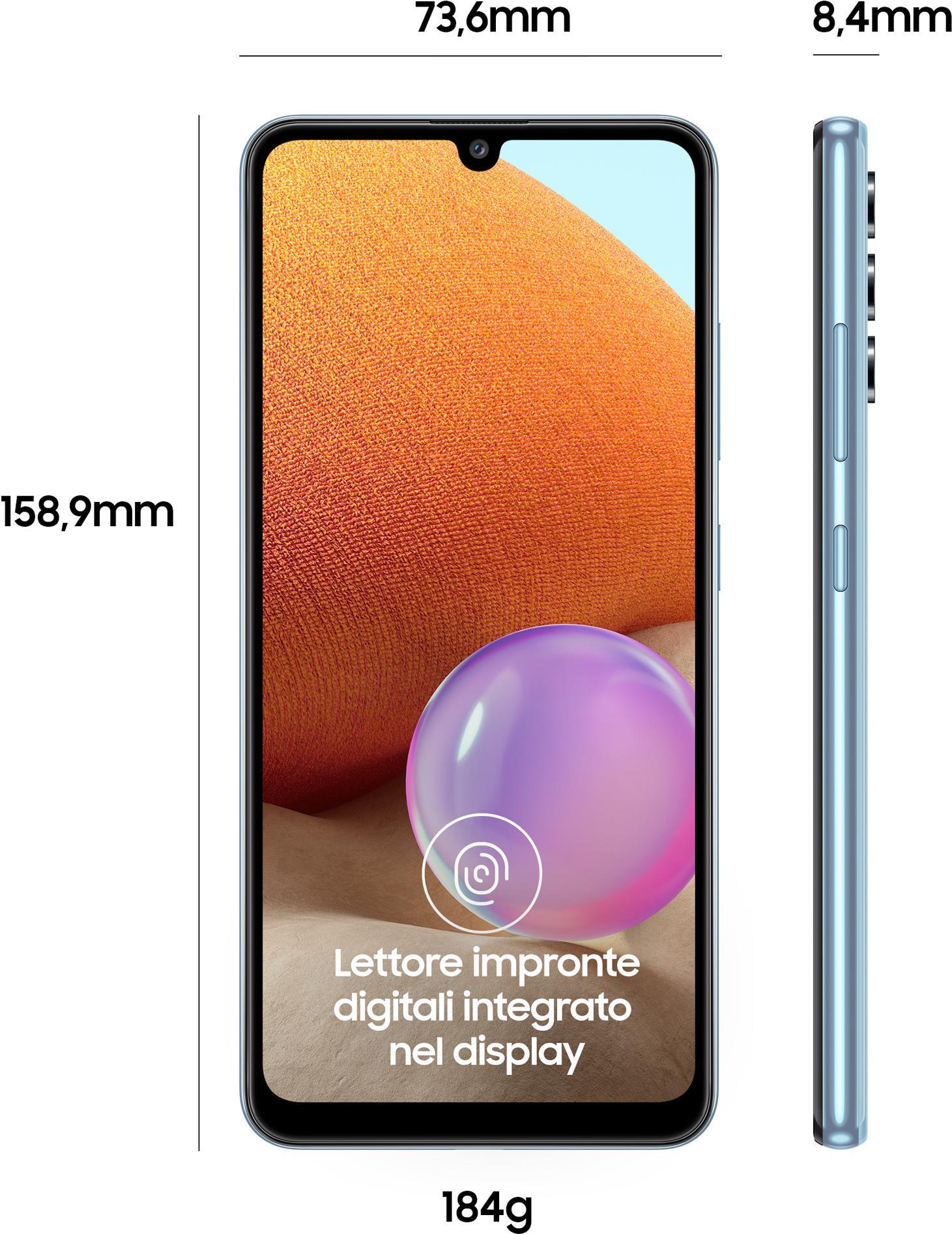 Купить Samsung Galaxy A32 - 4G Smartphone - Dual-SIM - RAM 4 GB / Interner Speicher 128 GB - microSD slot - OLED-Display - 6.4" - 2400 x 1080 Pixel - 4x x Rückkamera 64 MP, 8 MP, 5 MP, 5 MP - front camera 20 MP - Awesome Blue (SM-A325FZBGEUE) в магазине wardena.ru