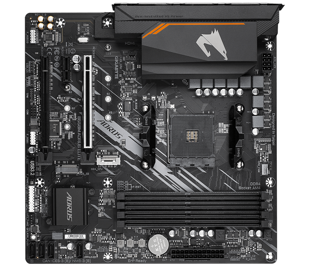 Купить Gigabyte B550M AORUS ELITE - 1.0 - Motherboard - micro ATX - Socket AM4 - AMD B550 - USB 3.2 Gen 1 - Gigabit LAN - Onboard-Grafik (CPU erforderlich) - HD Audio (8-Kanal) в магазине wardena.ru