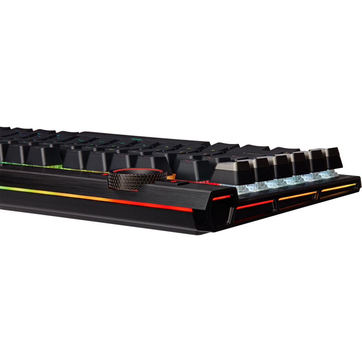 Купить CORSAIR Gaming K100 RGB - Tastatur - Hintergrundbeleuchtung - USB - Deutsch - Tastenschalter: Cherry MX Speed RGB Silberschalter - Aluminium schwarz eloxiert (gebürstet) (CH-912A014-DE) в магазине wardena.ru