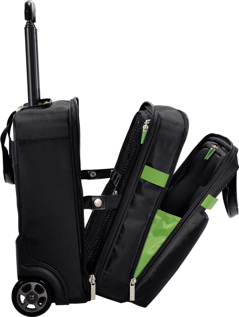 Купить LEITZ Reisetrolley Smart Traveller Complete, schwarz aus Polyester, innen mit weichem Fleece, grünes Innenfutter, - 1 Stück (6059-00-95) в магазине wardena.ru