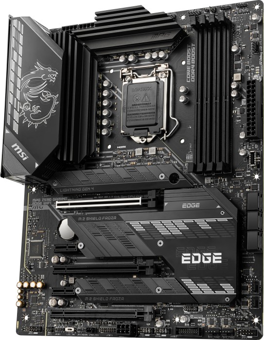 Купить MSI MPG Z590 GAMING EDGE WIFI - Motherboard - ATX - LGA1200-Sockel - Z590 Chipsatz - USB-C Gen2, USB 3.2 Gen 1, USB 3.2 Gen 2, USB-C Gen 2x2 - 2.5 Gigabit LAN, Wi-Fi, Bluetooth - Onboard-Grafik (CPU erforderlich) - HD Au (7D07-001R) в магазине wardena.ru