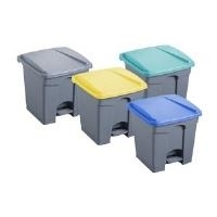 Купить helit Tretabfallbehälter, 30 Liter, mittelgrau rechteckig, aus PP, mit Haken zur Beutelbefestigung (H2402087) в магазине wardena.ru