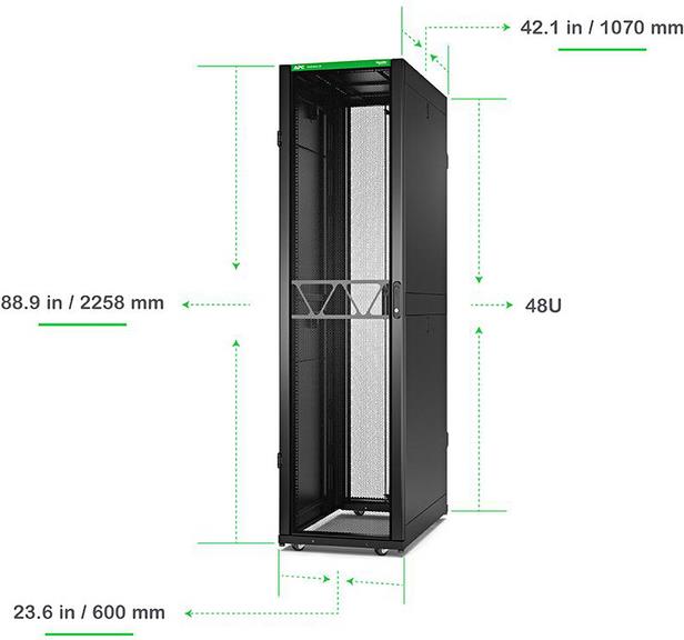Купить APC NetShelter SX Gen 2 - Schrank Netzwerkschrank - 2258 (H) x 600 (B) x 1070 (T) mm, mit Seiten - bodenstehend - Schwarz - 48U - 48.3 cm (19") (AR3107B2) в магазине wardena.ru