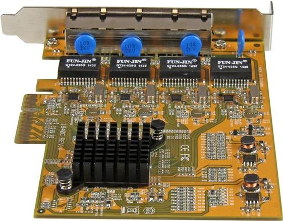 Купить StarTech.com 4 Port PCIe Gigabit Netzwerkkarte - Netzwerkadapter - PCIe Low Profile - Gigabit Ethernet x 4 - Gelb (ST1000SPEX43) в магазине wardena.ru