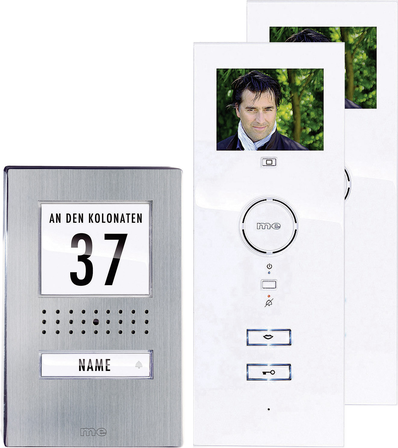 Купить m-e modern-electronics Video-Türsprechanlage Kabelgebunden Komplett-Set 1 Familienhaus Edelstahl, Weiß в магазине wardena.ru