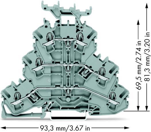 Купить WAGO Dreistock-Durchgangsklemme 5.2 mm Zugfeder Belegung: L, L, L Grau 2002-3231 50 St. (2002-3231) в магазине wardena.ru