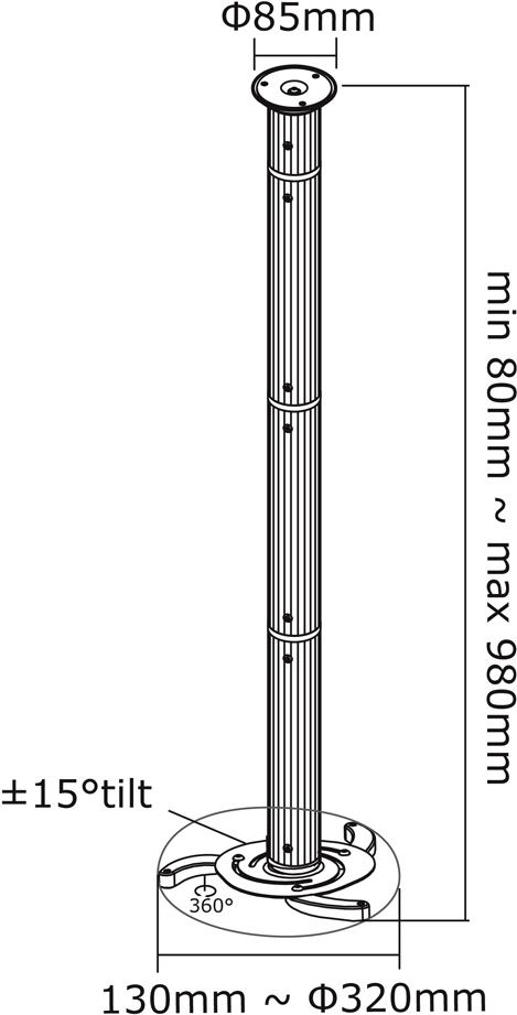Купить Neomounts by Newstar BEAMER-C200 - Klammer - für Projektor (full-motion) - Silber - Deckenmontage в магазине wardena.ru