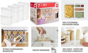 Купить emsa Trockenvorratsdose OPTIMA, 7er Set, transparent-weiß Frischedichtung, BPA-frei, Kunststoff, Clack-Verschluss, - 1 Stück (3110601051) в магазине wardena.ru