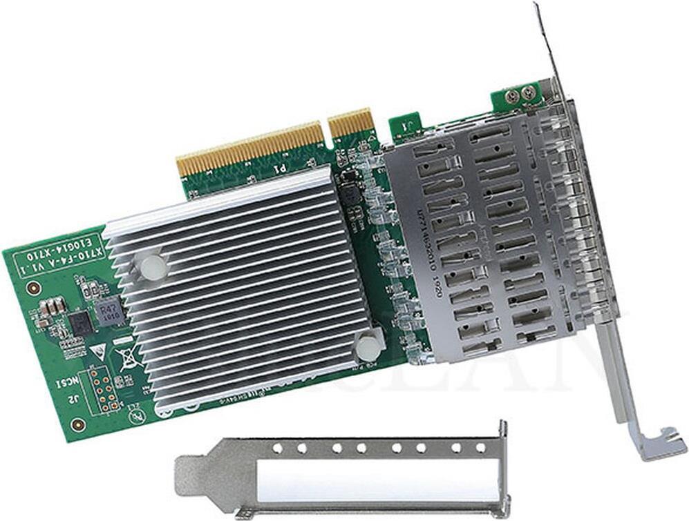 Купить BlueLAN Converged Network Adapter X710-DA4, Ethernet, FCoE, 10GbE Quad Port SFP+, Chipsatz: Intel XL710, PCIe 2.0, x8 Lane, Betriebssystem: Windows, Linux, FreeBSD, Virtualisierung: VMware ESXi, Microsoft Hyper-V,KVM und (BLCNADAC03) в магазине wardena.ru