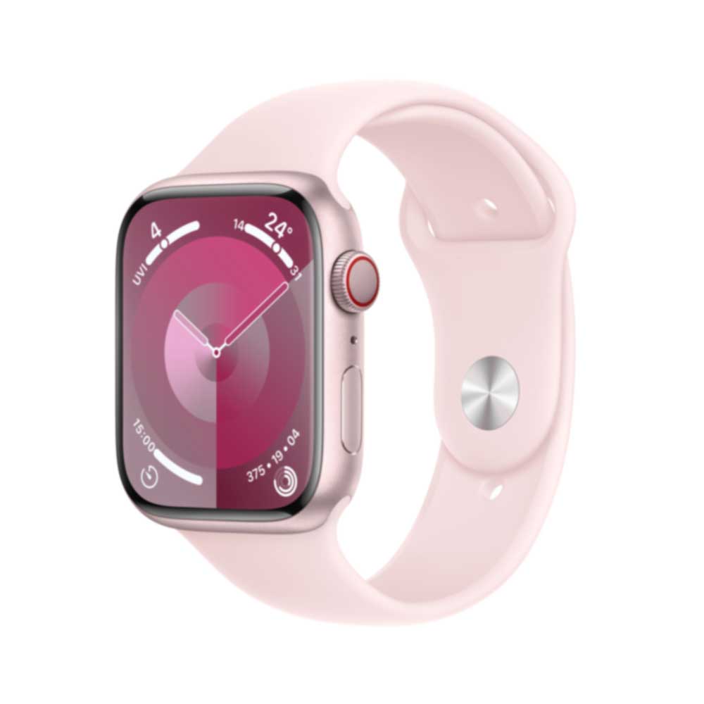 Купить APPLE Watch Series 9 GPS + Cellular 45mm Pink Aluminium Case with Light Pink Sport Band - S/M (MRMK3QF/A) в магазине wardena.ru