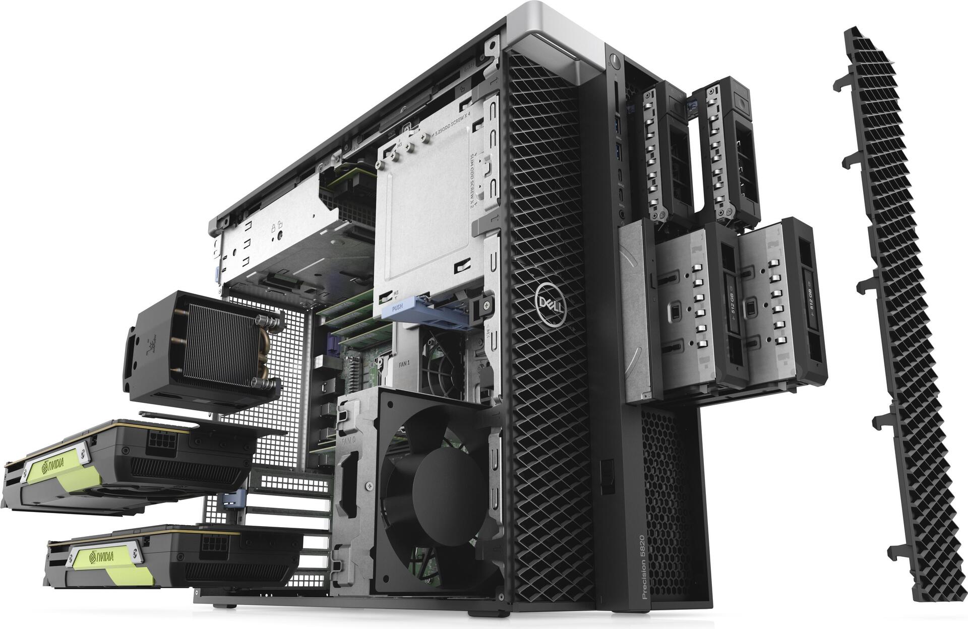 Купить Dell Precision 5820 Tower - Mid tower - 1 x Xeon W-2223 / 3.6 GHz - vPro - RAM 16 GB - SSD 512 GB - DVD-Writer - Quadro T1000 - GigE - Win 10 Pro for Workstations (mit Win 11 Pro for Workstations Lizenz) - Monitor: keine (7G9X6) в магазине wardena.ru