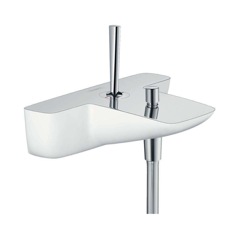 Купить Hansgrohe PuraVida Смеситель для ванны однорычажный ВМ 1/2 хром-белый матовый 15472400 в магазине wardena.ru