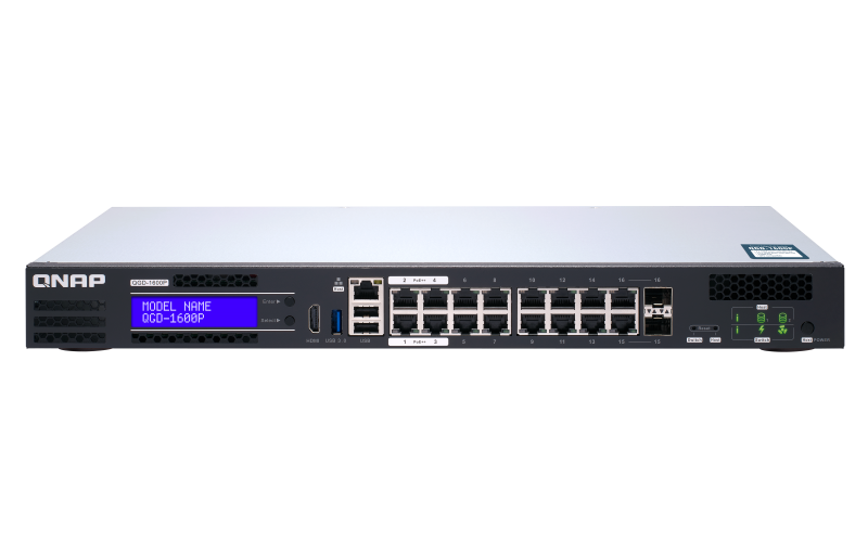 Купить QNAP QGD-1600P Managed Gigabit Ethernet (10/100/1000) Schwarz - Grau Power over Ethernet (PoE) (QGD-1600P-4G) в магазине wardena.ru