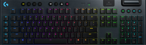 Купить Logitech G G915 - Tastatur - Hintergrundbeleuchtung - USB, Bluetooth, LIGHTSPEED - QWERTY - Portugiesisch - Tastenschalter: GL Tactile - Kohle (920-010586) в магазине wardena.ru