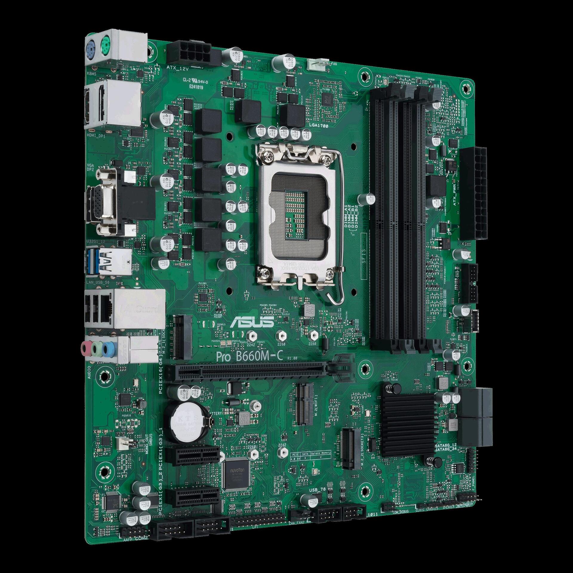 Купить ASUS Pro B660M-C-CSM - Motherboard - micro ATX - LGA1700-Sockel - B660 Chipsatz - USB-C Gen1, USB 3,2 Gen 1 - Gigabit LAN - Onboard-Grafik (CPU erforderlich) - HD Audio (8-Kanal) (90MB1BW0-M0EAYC) в магазине wardena.ru