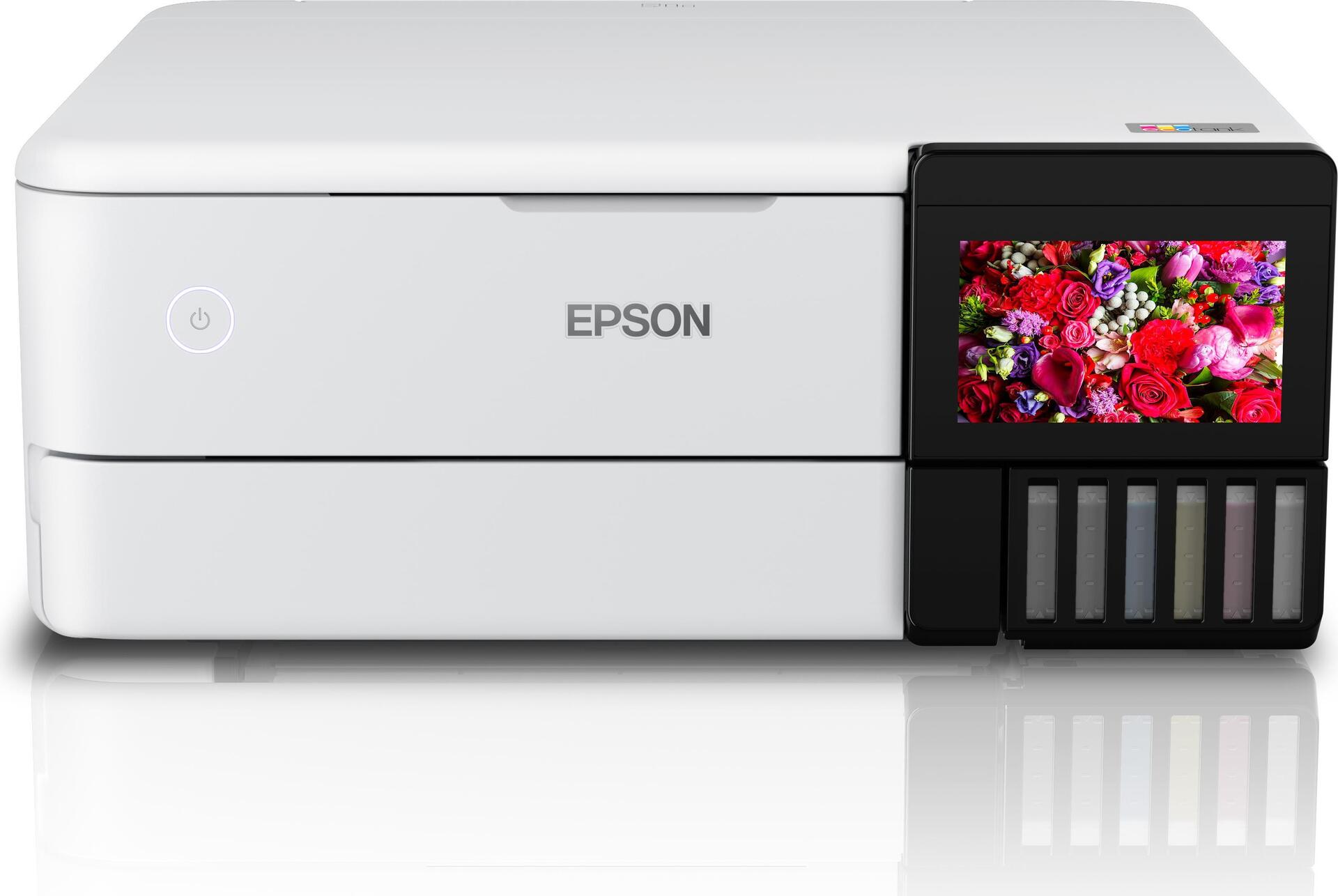 Купить Epson EcoTank ET-8500 - Multifunktionsdrucker - Farbe - Tintenstrahl - refillable - A4/Letter (Medien) - bis zu 16 Seiten/Min. (Drucken) - USB, LAN, USB-Host, Wi-Fi(ac) - weiß (C11CJ20401) в магазине wardena.ru