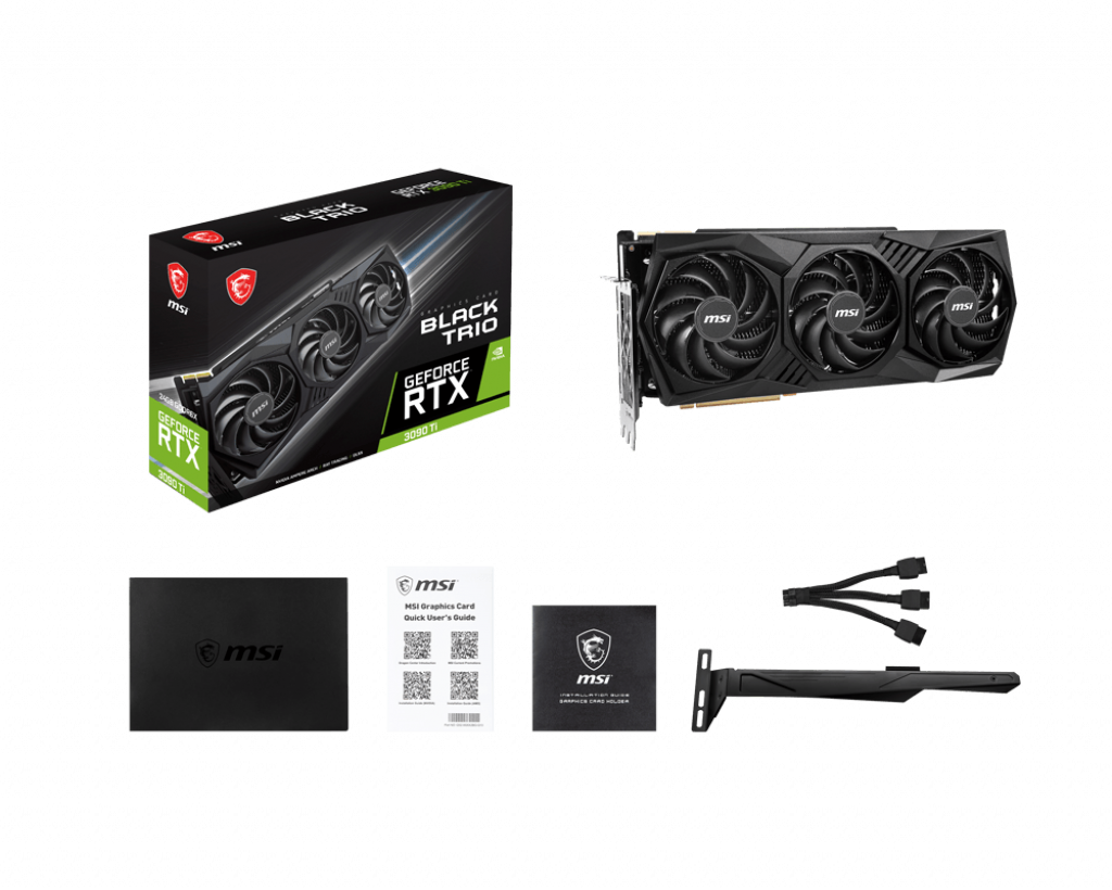 Купить MSI GeForce RTX 3090 Ti BLACK TRIO 24G - Grafikkarten - GF RTX 3090 Ti - 24GB GDDR6X - PCIe 4,0 - HDMI, 3 x DisplayPort (V509-023R) в магазине wardena.ru