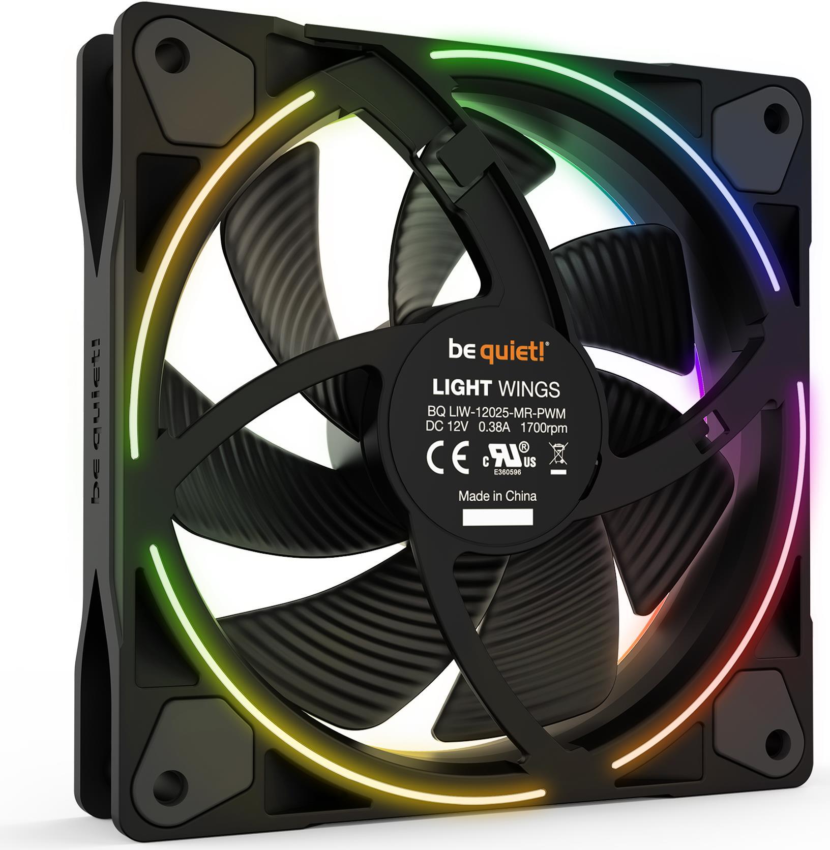 Купить be quiet! Light Wings - Gehäuselüfter - PWM - 120 mm - Schwarz (Packung mit 3) (BL076) в магазине wardena.ru