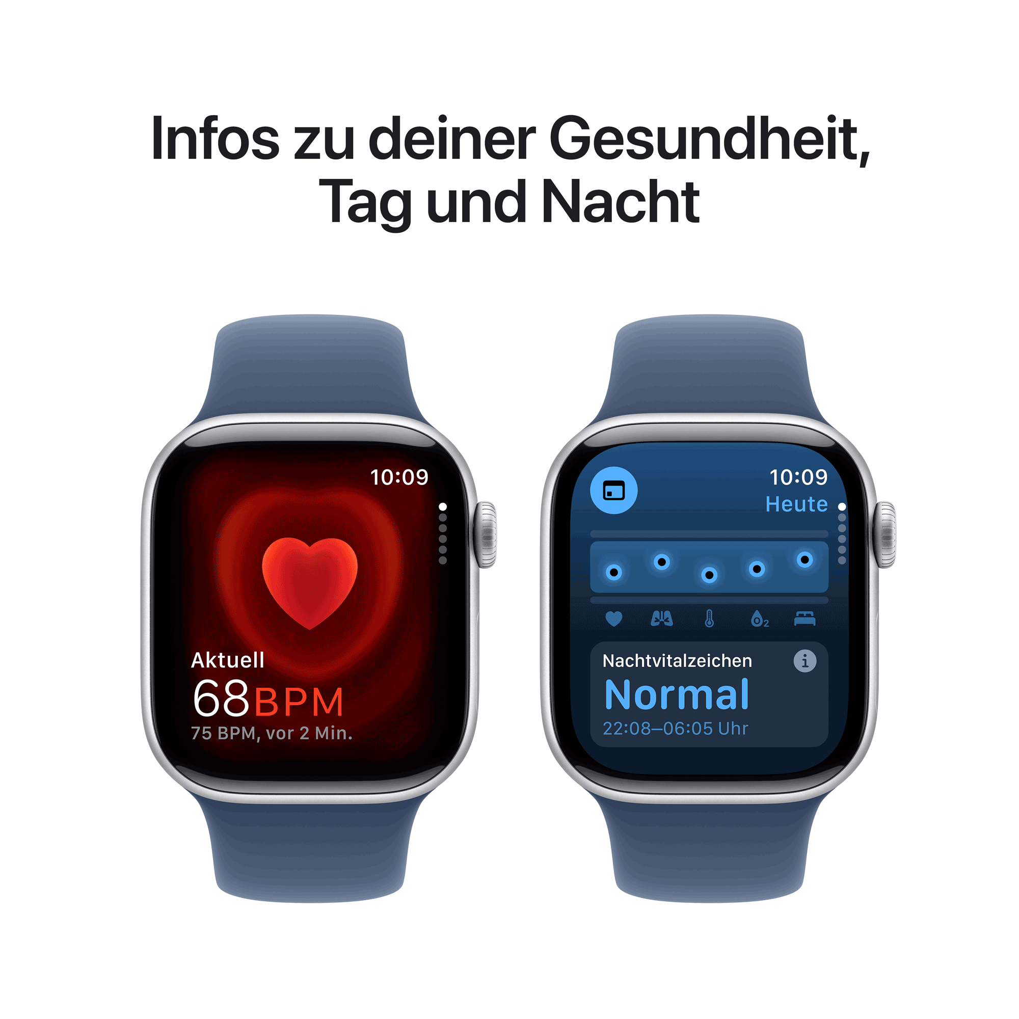 Купить Apple Watch Series 10 GPS + Cellular 42mm Silver Aluminium Case mit Denim Sport Band - S/M (MWX33QF/A) в магазине wardena.ru