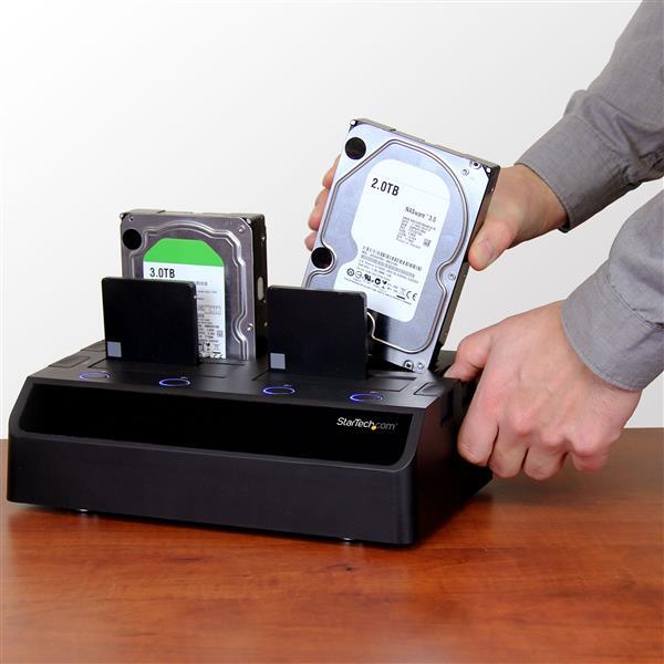 Купить StarTech.com 4 Bay festplatten Dockingstation für 2.5"/3.5" SSDs und HDDs - eSATA/USB 3.0 zu SATA (6 Gbit/s) - Speichergehäuse - 4 Schächte (SATA-600) (SDOCK4U33E) в магазине wardena.ru