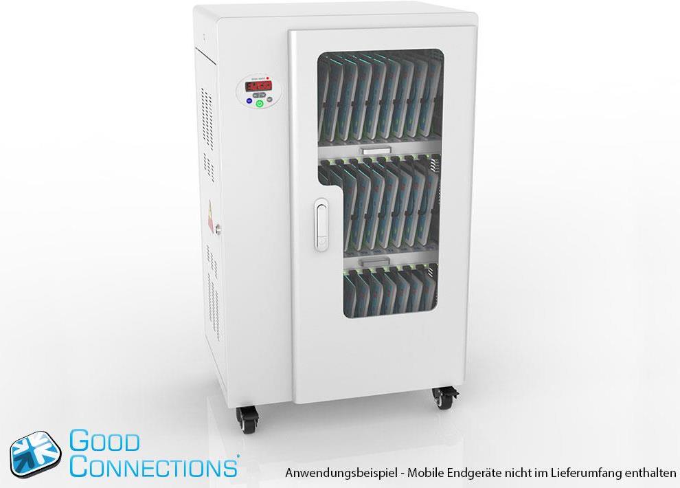 Купить Good Connections - Wagen (sync, charge and UV clean) - für 30 Tablets - verriegelbar - Stahl - Grau - Ausgang: 5 V (PCT01-B30G) в магазине wardena.ru