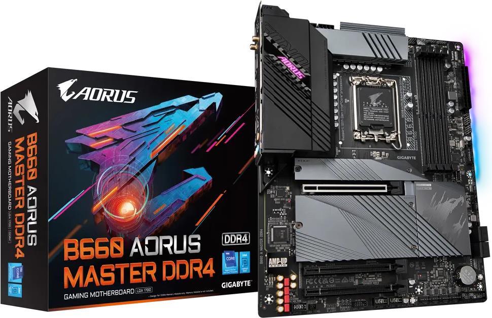 Купить Gigabyte B660 AORUS MASTER DDR4 - 1,0 - Motherboard - ATX - LGA1700-Sockel - B660 Chipsatz - USB-C Gen2, USB 3,2 Gen 1, USB 3,2 Gen 2, USB-C Gen 2x2 - 2,5 Gigabit LAN, Wi-Fi, Bluetooth - Onboard-Grafik (CPU erforderlich) (B660 A MASTER DDR4) в магазине wardena.ru