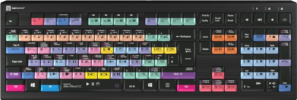 Купить Logickeyboard Adobe After Effects CC Astra 2 Tastatur USB AZERTY Englisch Schwarz (LKB-AECC-A2PC-UK) в магазине wardena.ru