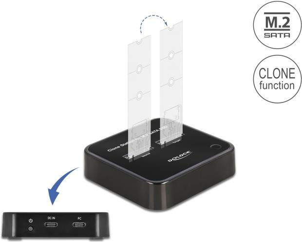 Купить Delock - SSD-Dockingstation Schächte: 2 - M.2 - M.2 Card - USB-C 3.2 (Gen 2) - Schwarz (64178) в магазине wardena.ru