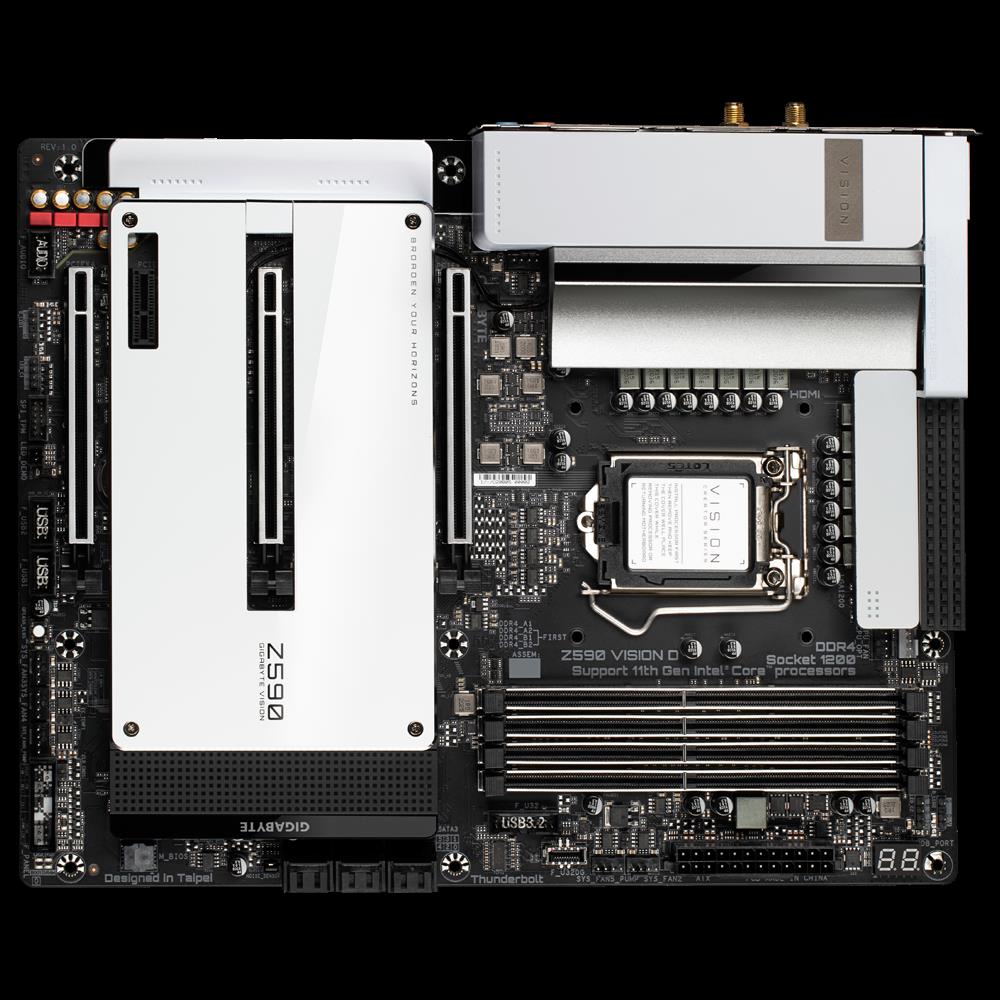 Купить Gigabyte Z590 VISION D - 1.0 - Motherboard - ATX - LGA1200-Sockel - Z590 Chipsatz - USB-C Gen2, USB 3.2 Gen 1, USB 3.2 Gen 2, USB-C Gen 2x2 - Wi-Fi 6, Bluetooth, 2 x 2.5 Gigabit LAN - Onboard-Grafik (CPU erforderlich) - в магазине wardena.ru