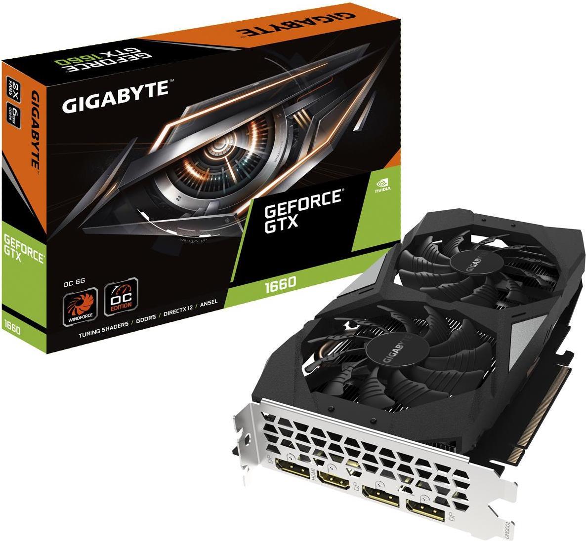 Купить Gigabyte GeForce GTX 1660 OC 6G - OC Edition - Grafikkarten - GF GTX 1660 - 6 GB GDDR5 - PCIe 3.0 x16 - HDMI, 3 x DisplayPort (GV-N1660OC-6GD) в магазине wardena.ru